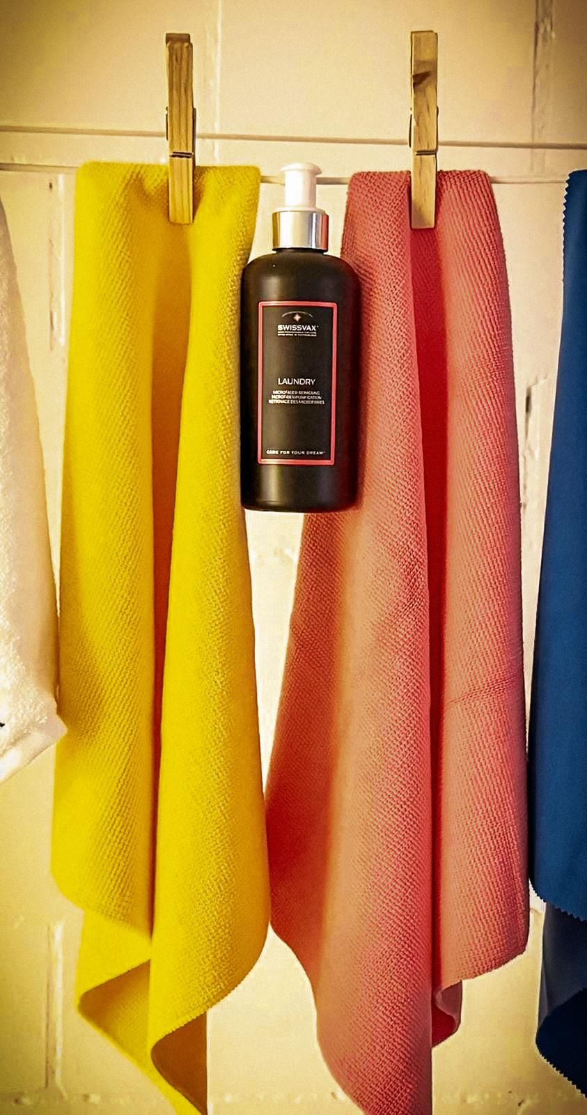 Den perfekte pleien for mikrofiberkluter av høy kvalitet – SWISSVAX Towel Collection & Laundry Waschemulsion